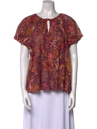 Ulla Johnson Paisley Print Tie Neck Blouse