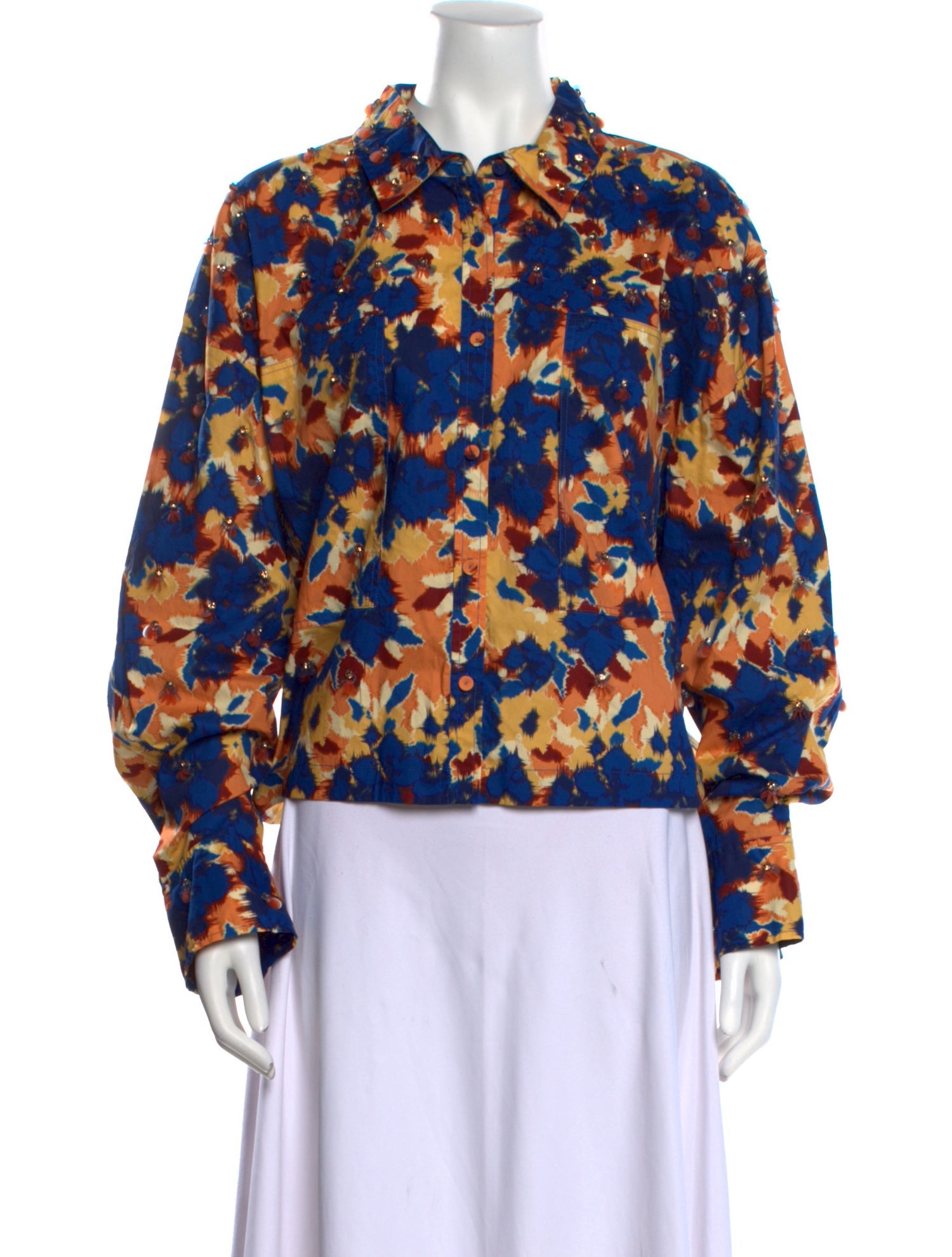 Ulla Johnson Floral Print Mock Neck Blouse w/ Tags
