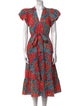 Ulla Johnson Floral Print Midi Length Dress
