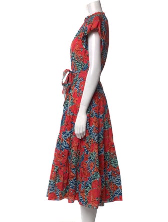 Ulla Johnson Floral Print Midi Length Dress