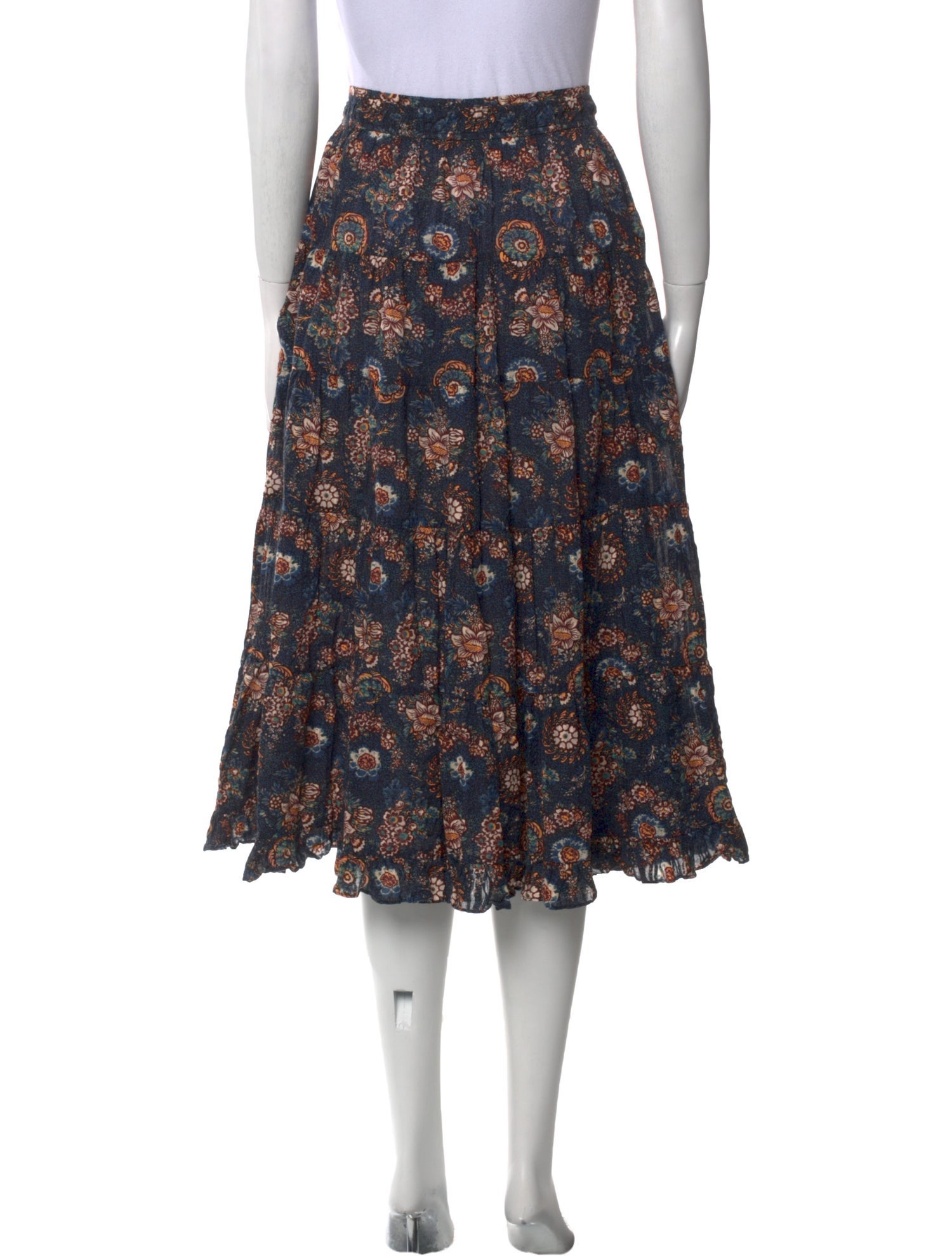 Ulla Johnson Floral Print Midi Length Skirt