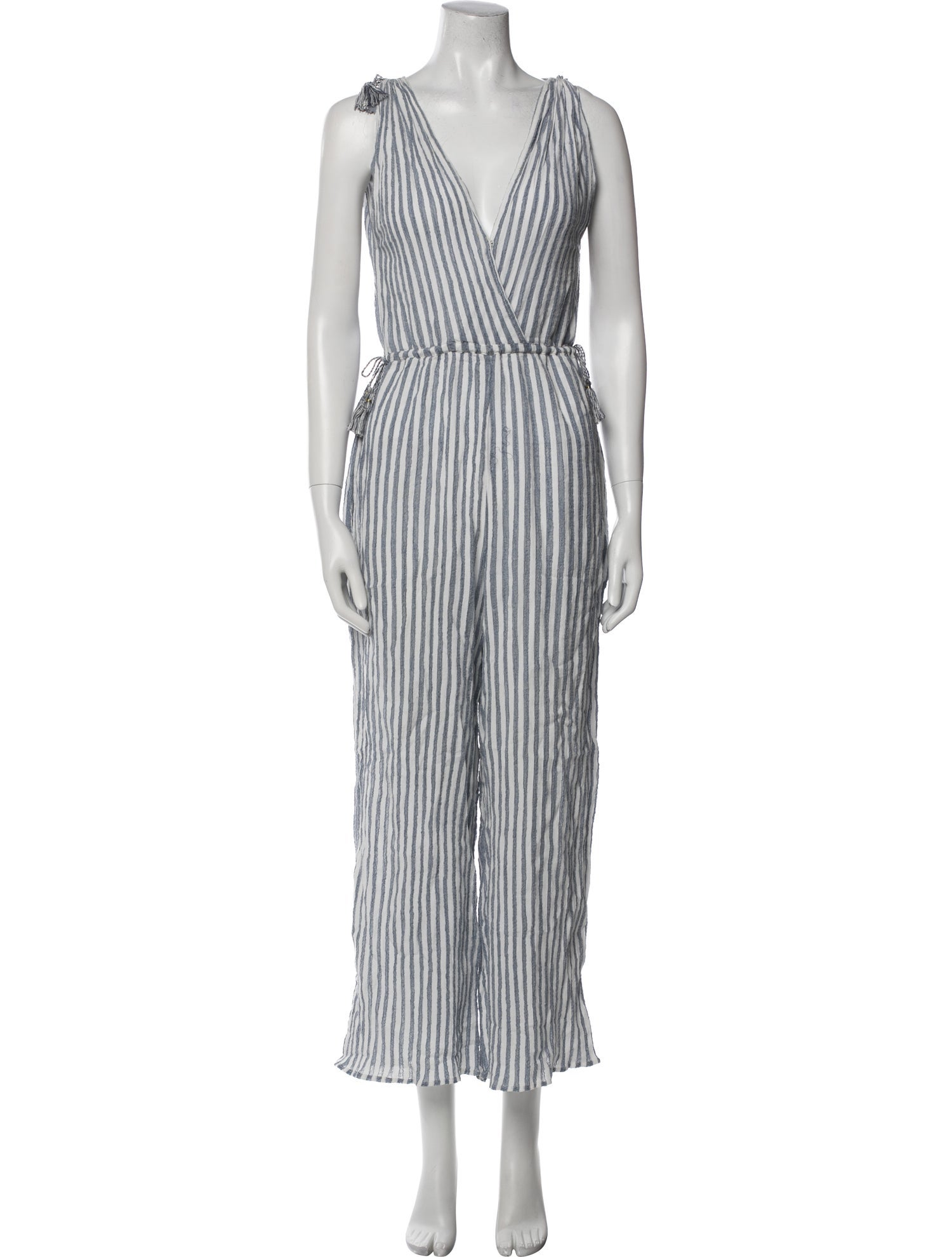 Ulla Johnson Striped V-Neck Jumpsuit