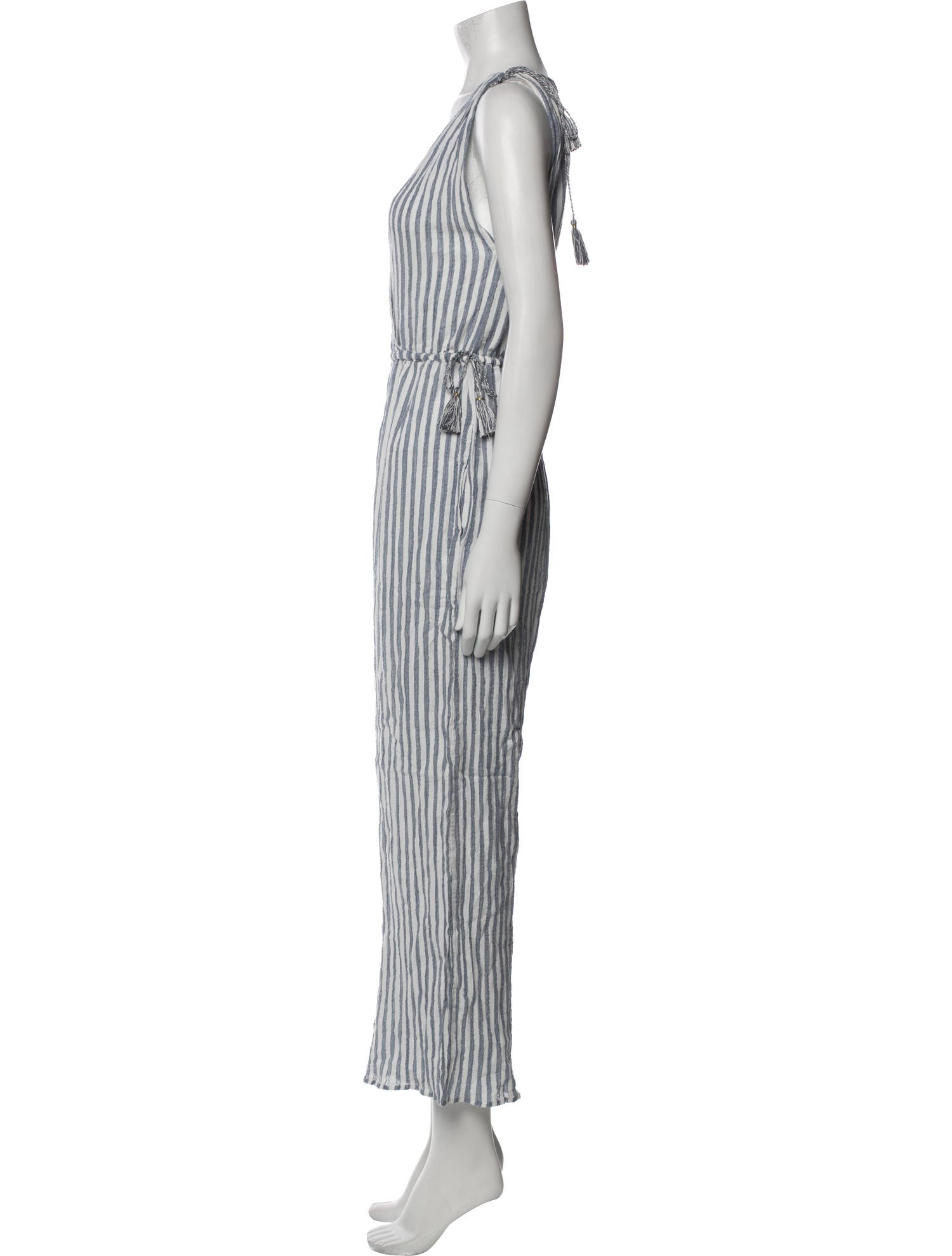 Ulla Johnson Striped V-Neck Jumpsuit
