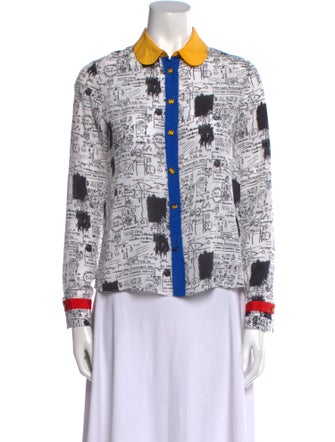 Ulla Johnson Silk Printed Button-Up Top