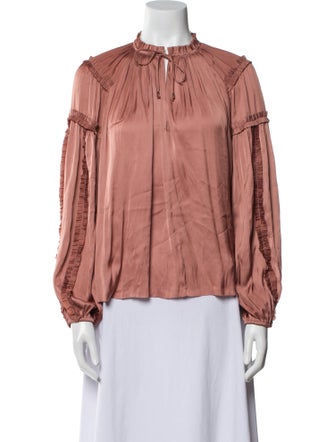 Ulla Johnson Mock Neck Long Sleeve Blouse