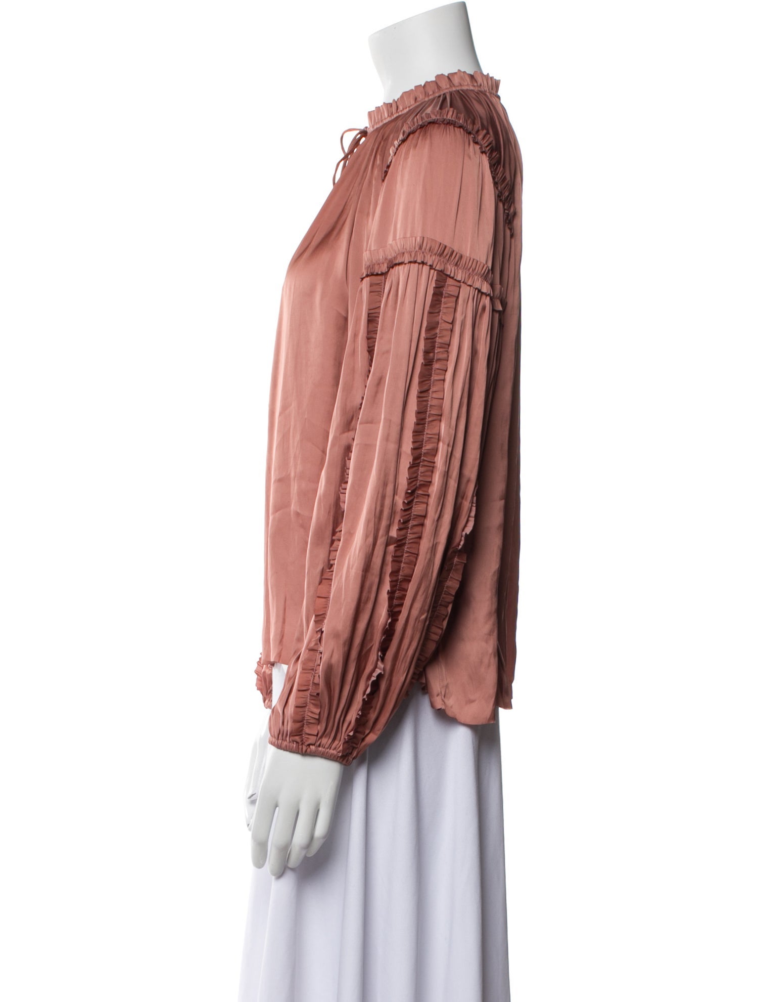 Ulla Johnson Mock Neck Long Sleeve Blouse