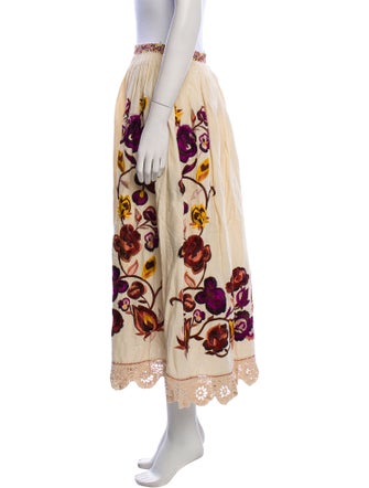 Ulla Johnson Floral Print Midi Length Skirt