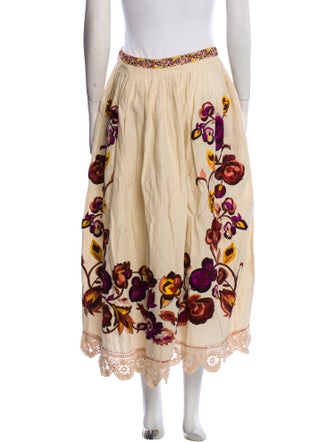 Ulla Johnson Floral Print Midi Length Skirt