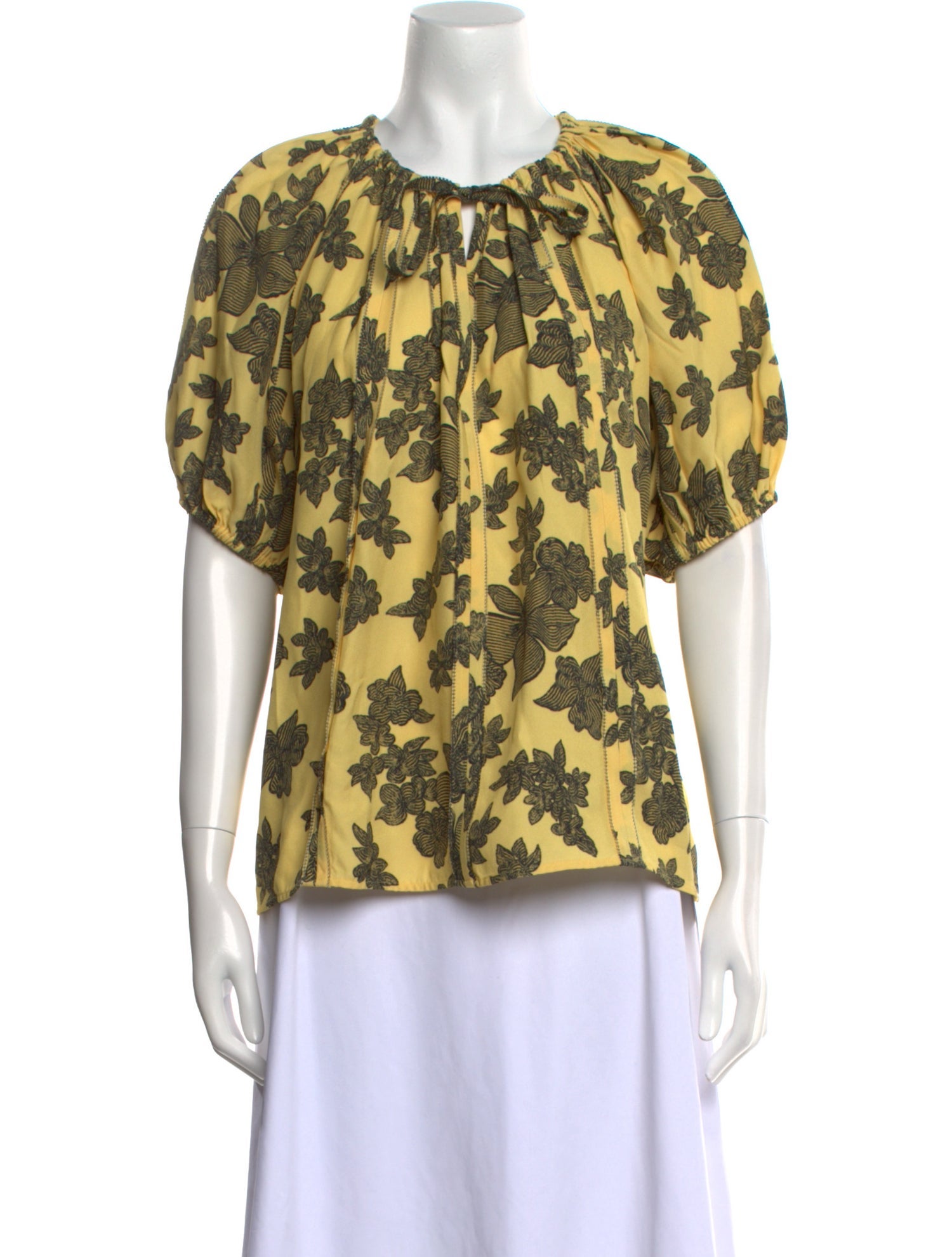 Ulla Johnson Floral Print Crew Neck Blouse