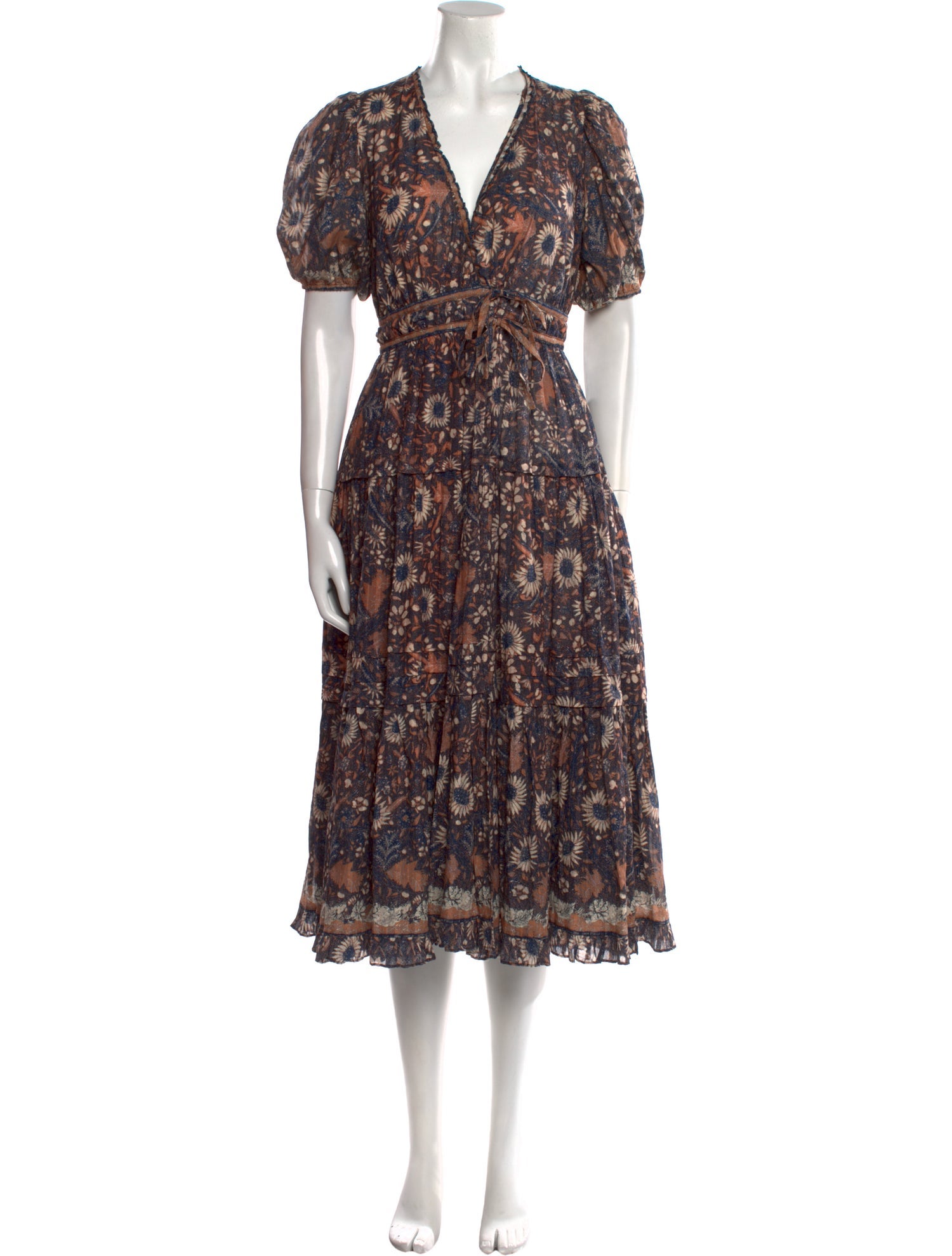 Ulla Johnson Floral Print Midi Length Dress