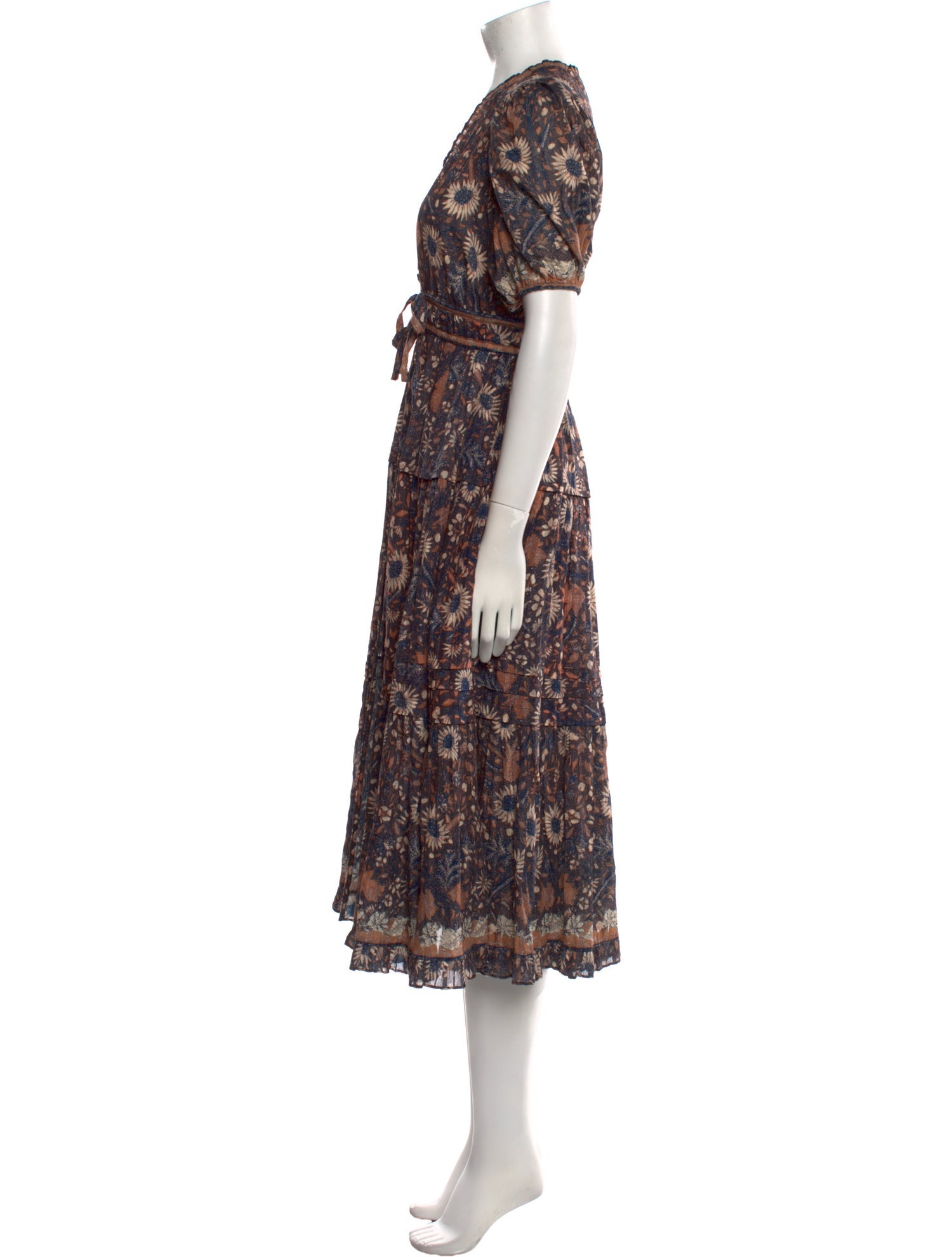 Ulla Johnson Floral Print Midi Length Dress