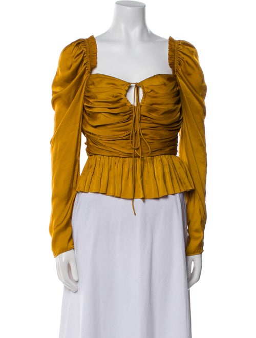 Ulla Johnson Square Neckline Long Sleeve Blouse