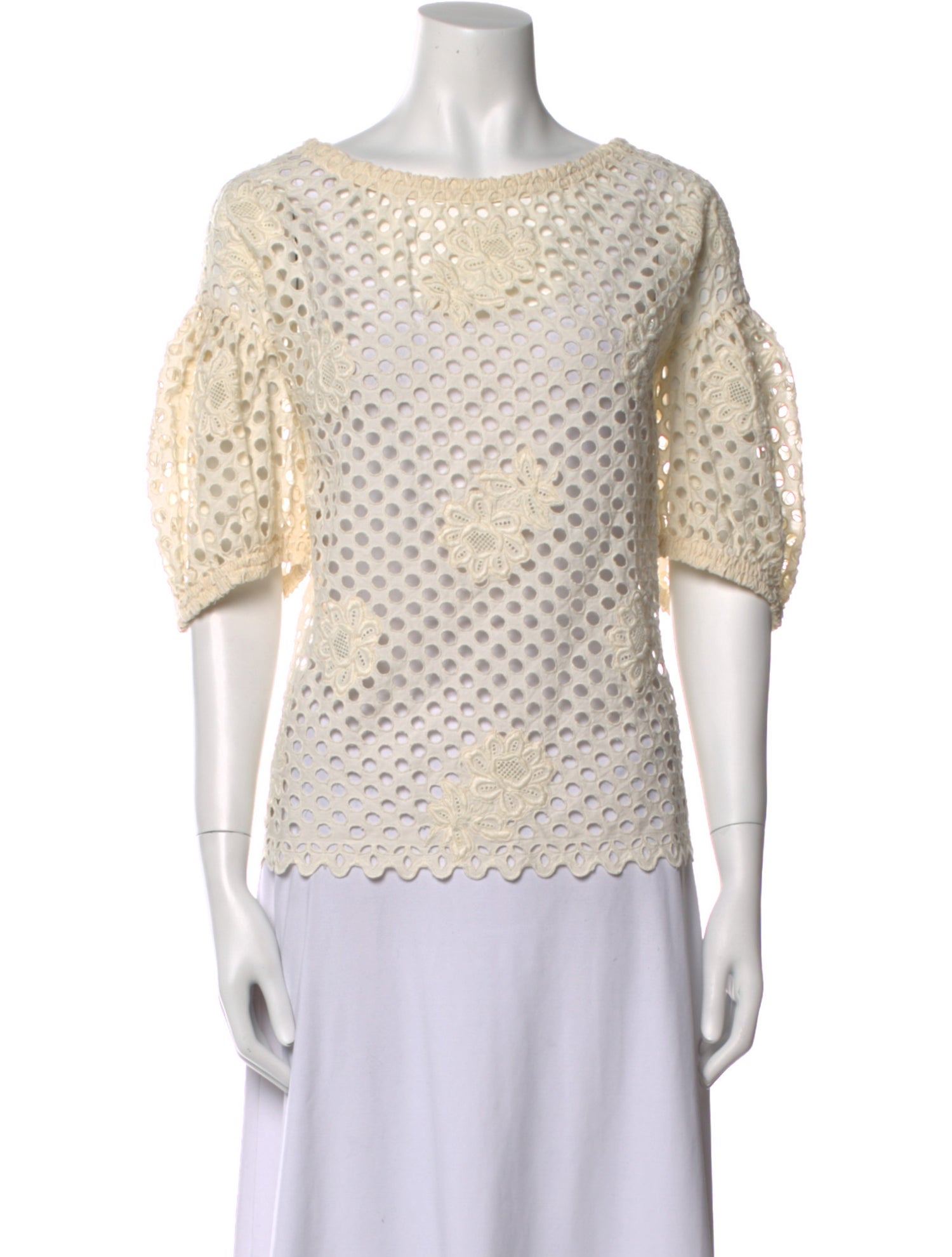 Ulla Johnson Bateau Neckline Short Sleeve Top