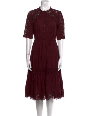 Ulla Johnson Mock Neck Midi Length Dress