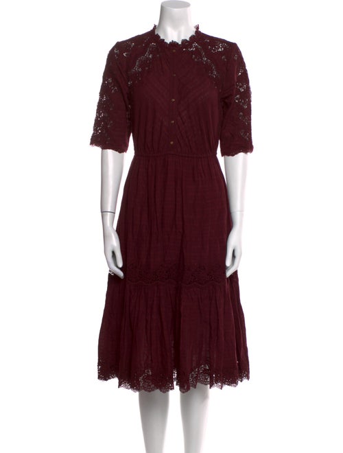 Ulla Johnson Mock Neck Midi Length Dress