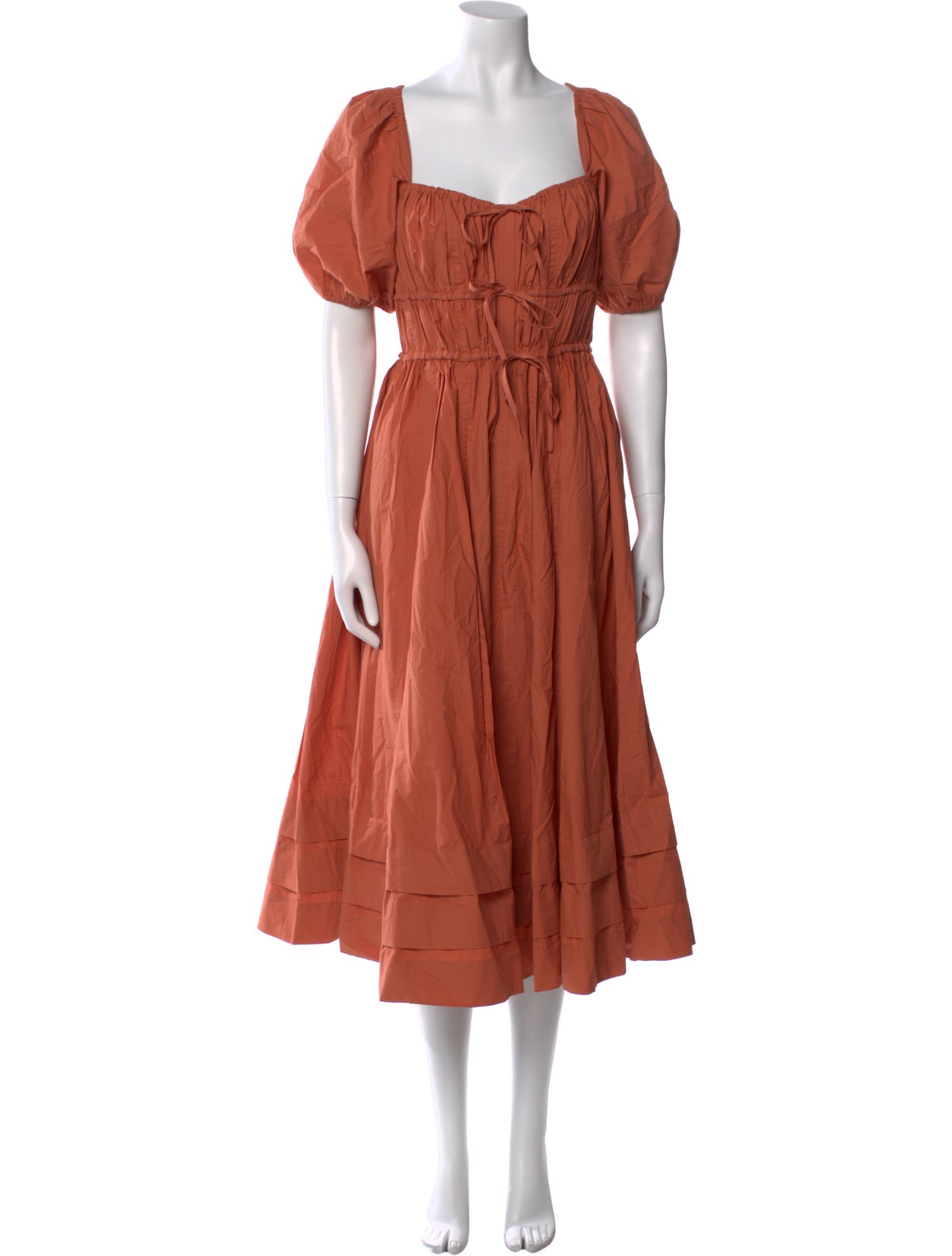 Ulla Johnson Square Neckline Midi Length Dress