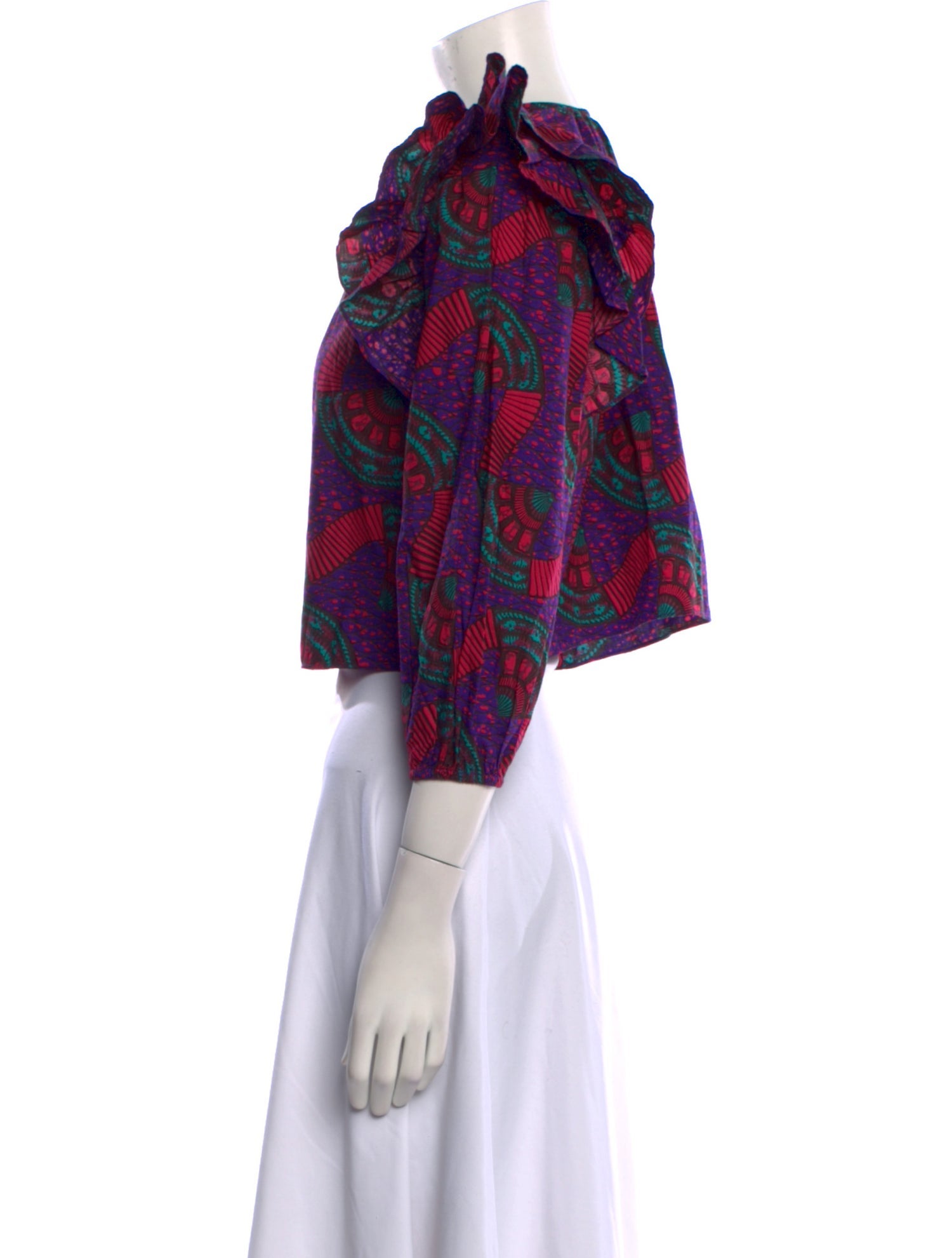 Ulla Johnson Printed Square Neckline Crop Top