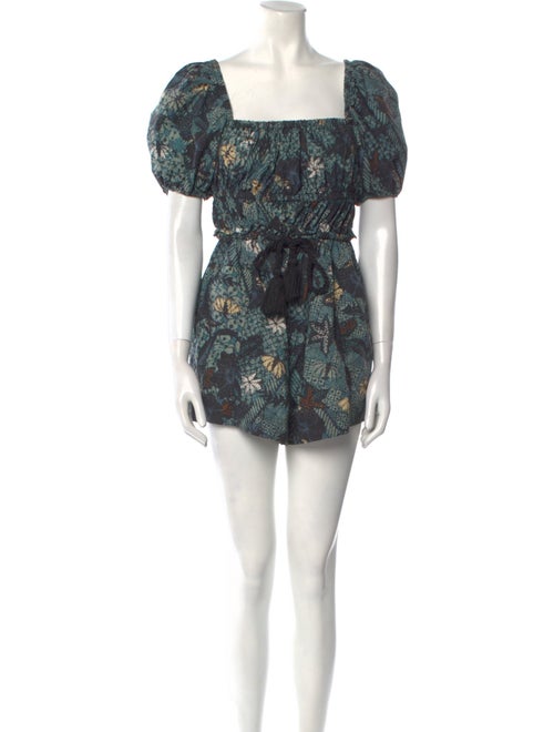 Ulla Johnson Printed Square Neckline Romper