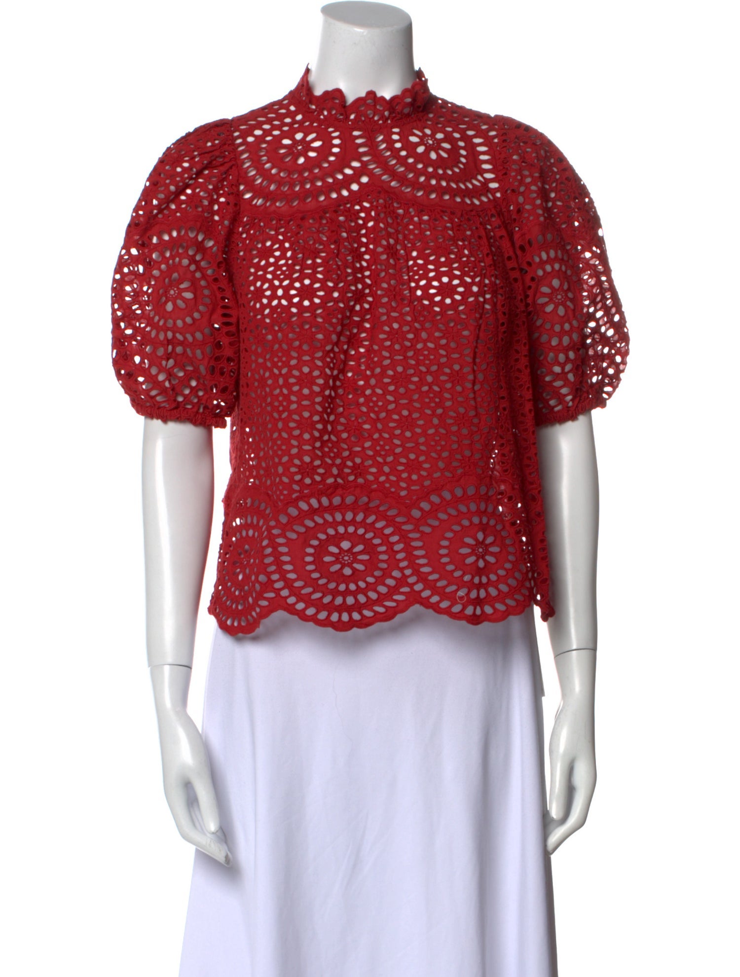 Ulla Johnson Printed Mock Neck Crop Top