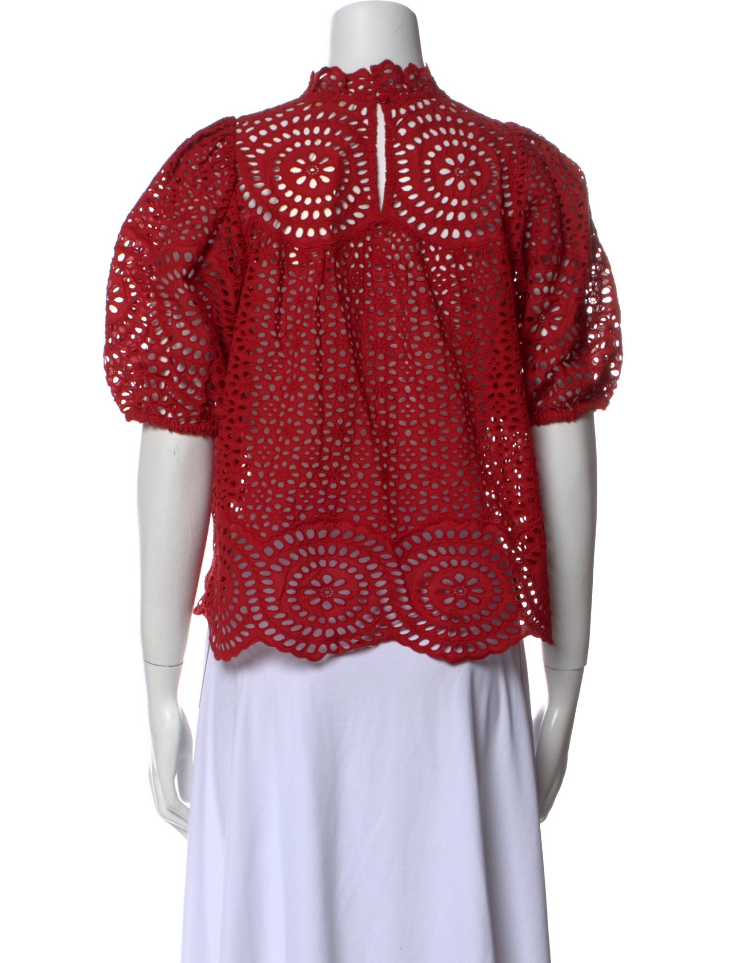 Ulla Johnson Printed Mock Neck Crop Top