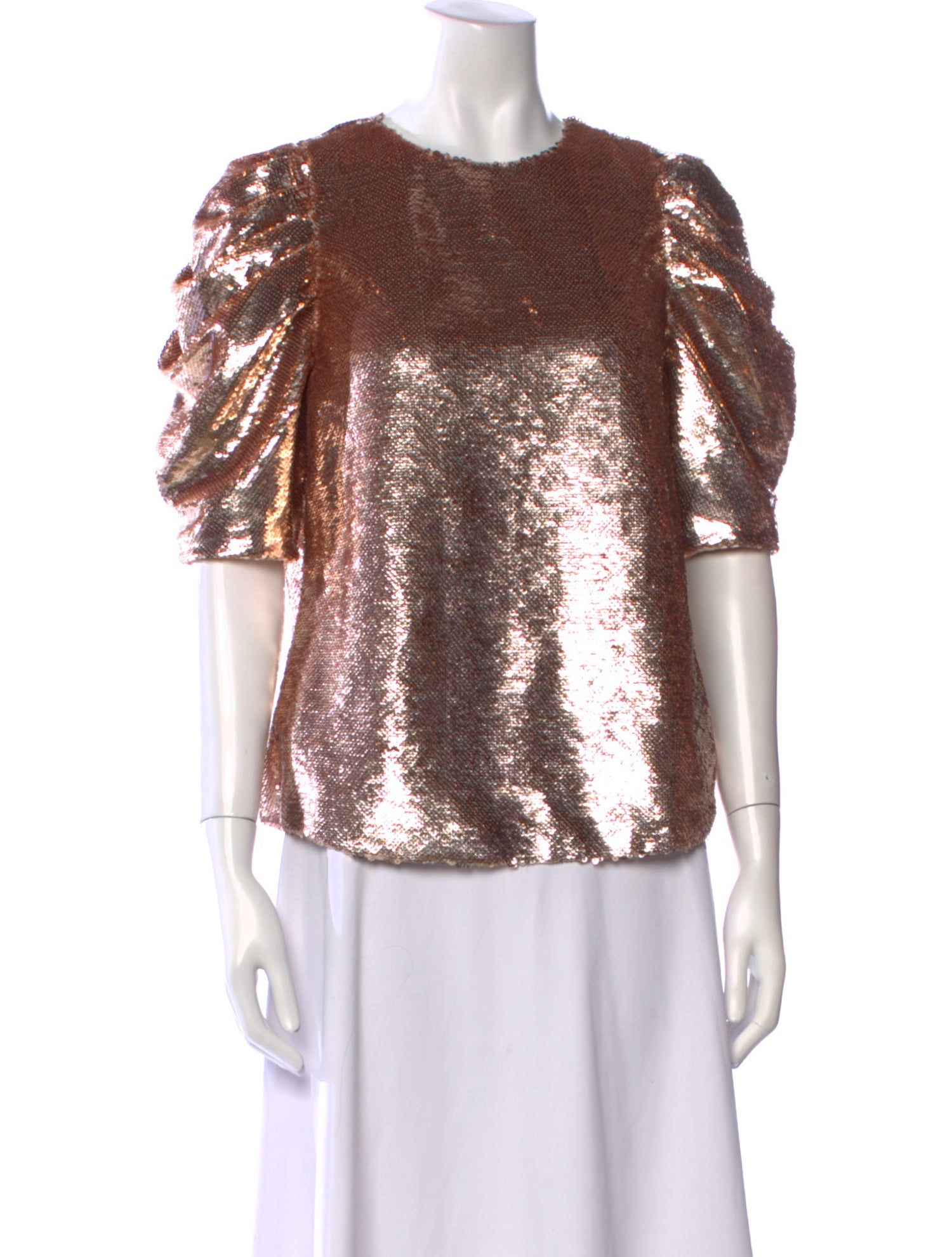 Ulla Johnson Crew Neck Three-Quarter Sleeve Top