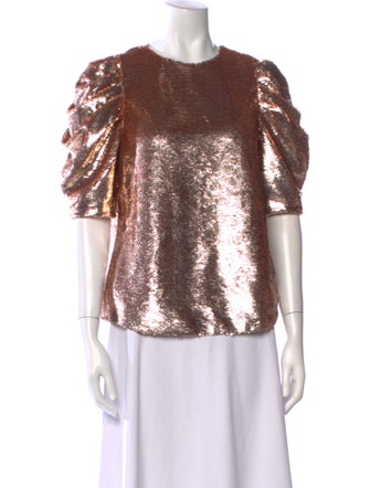 Ulla Johnson Crew Neck Three-Quarter Sleeve Top