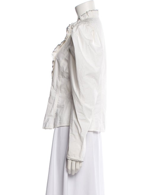 Ulla Johnson Mock Neck Long Sleeve Button-Up Top