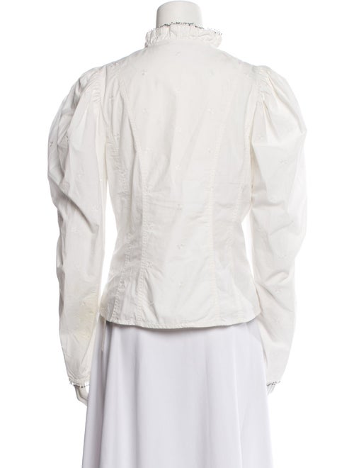 Ulla Johnson Mock Neck Long Sleeve Button-Up Top