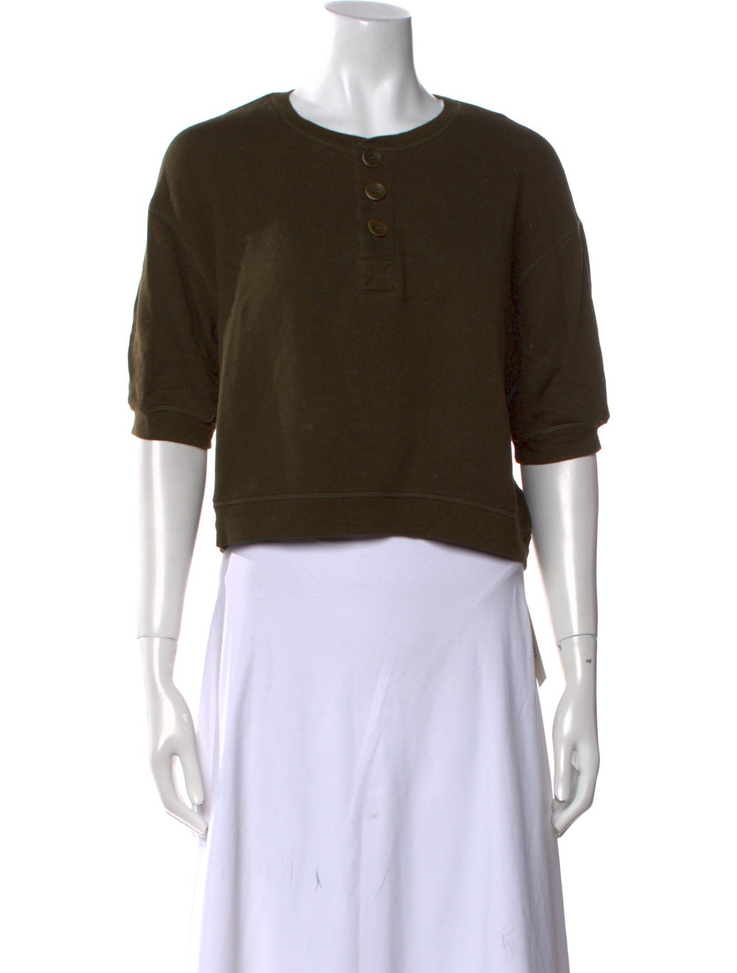 Ulla Johnson Crew Neck Short Sleeve Crop Top