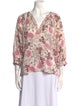 Ulla Johnson Floral Print V-Neck Blouse