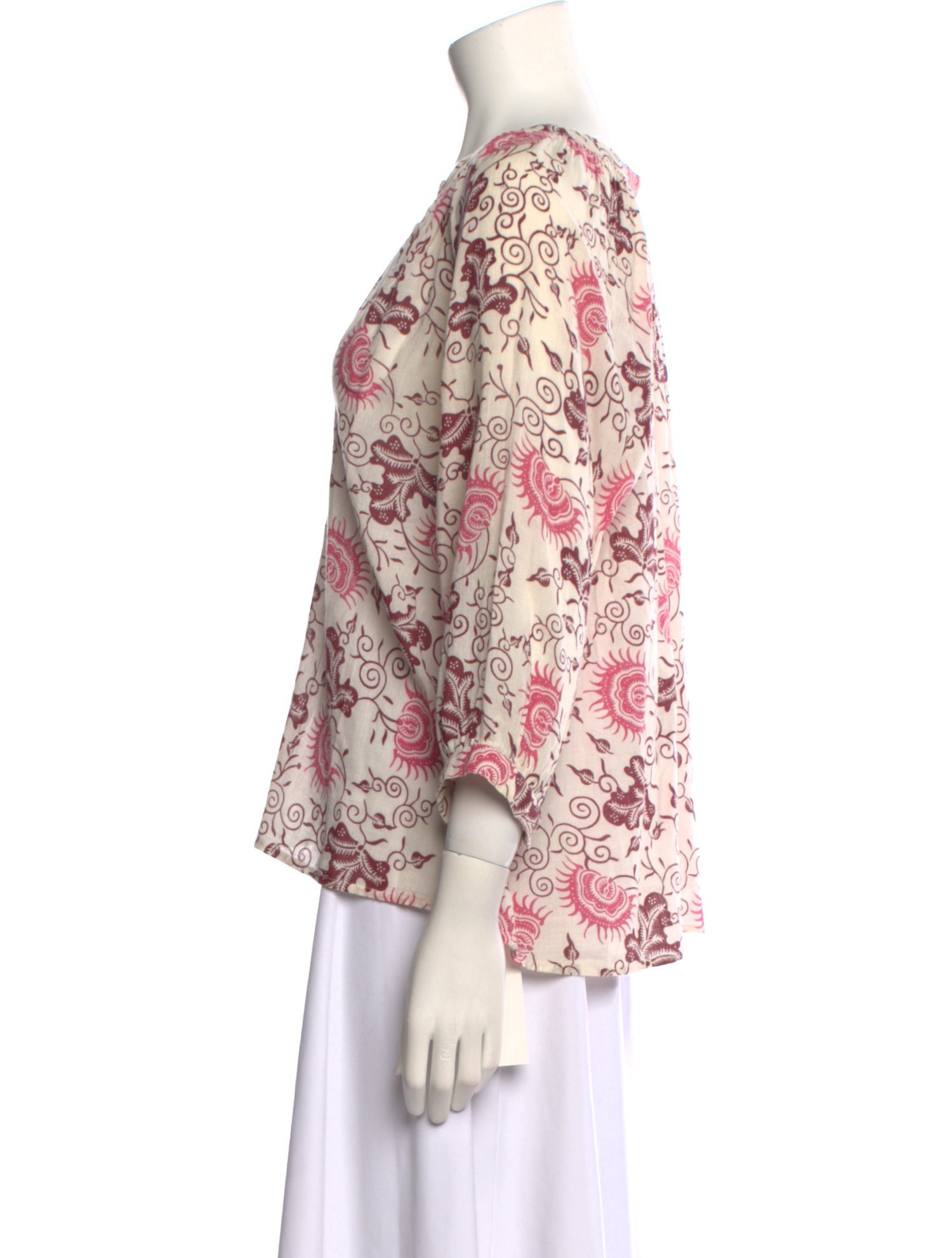 Ulla Johnson Floral Print V-Neck Blouse