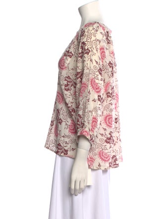 Ulla Johnson Floral Print V-Neck Blouse