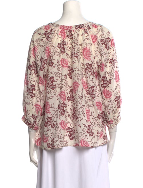 Ulla Johnson Floral Print V-Neck Blouse