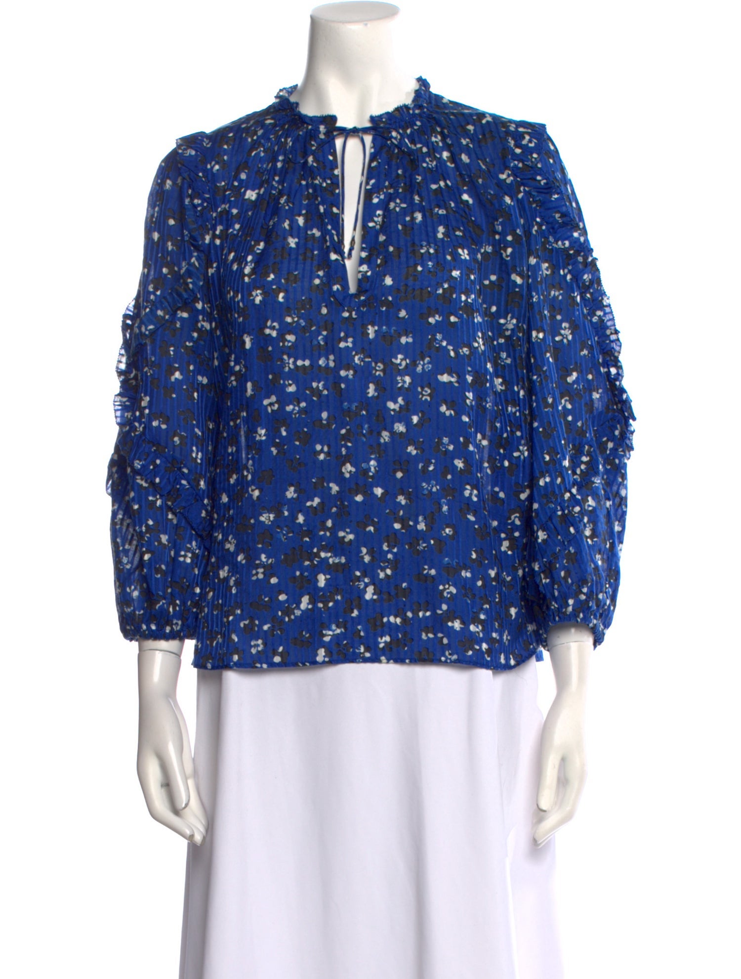 Ulla Johnson Floral Print Tie Neck Blouse
