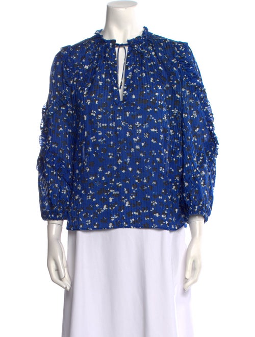 Ulla Johnson Floral Print Tie Neck Blouse