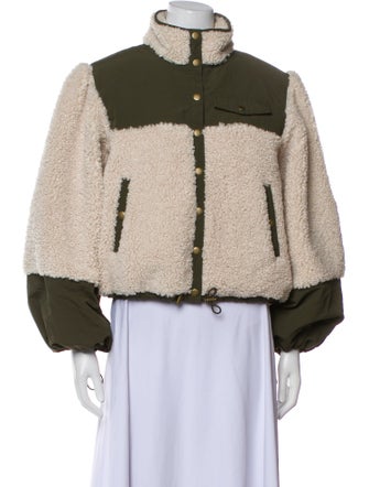 Ulla Johnson Colorblock Pattern Faux Fur Jacket
