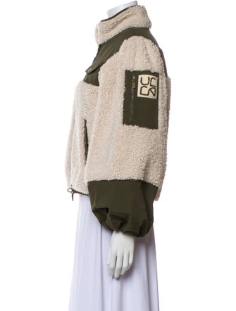 Ulla Johnson Colorblock Pattern Faux Fur Jacket