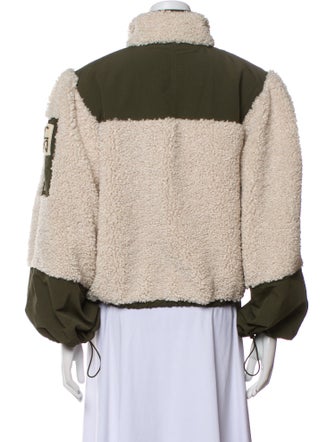 Ulla Johnson Colorblock Pattern Faux Fur Jacket