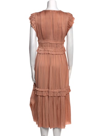 Ulla Johnson V-Neck Midi Length Dress