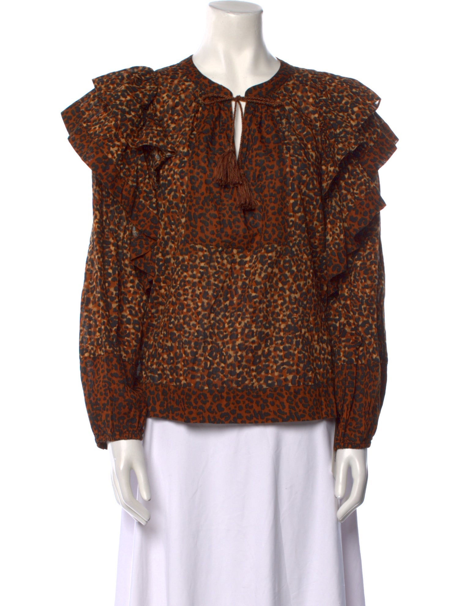 Ulla Johnson Printed Tie Neck Blouse