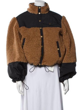 Ulla Johnson Colorblock Pattern Faux Fur Jacket