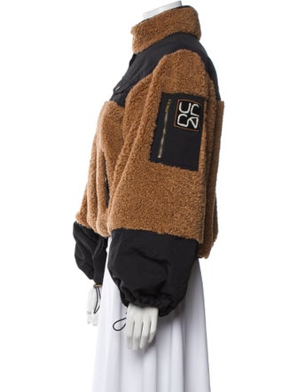 Ulla Johnson Colorblock Pattern Faux Fur Jacket