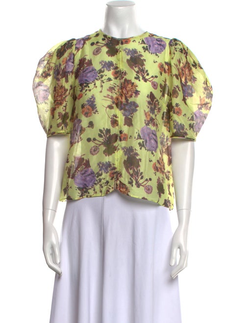 Ulla Johnson Floral Print Crew Neck Blouse