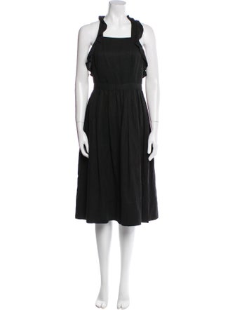 Ulla Johnson Square Neckline Midi Length Dress
