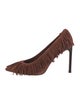 Ulla Johnson Suede Fringe Trim Accent Pumps