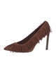 Ulla Johnson Suede Fringe Trim Accent Pumps