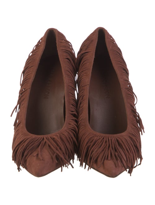 Ulla Johnson Suede Fringe Trim Accent Pumps