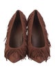 Ulla Johnson Suede Fringe Trim Accent Pumps