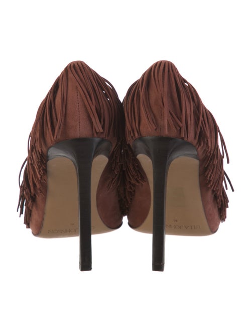 Ulla Johnson Suede Fringe Trim Accent Pumps