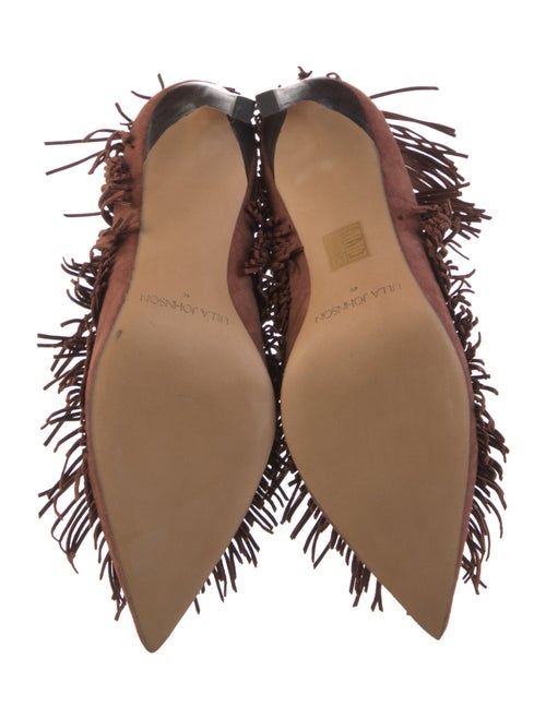 Ulla Johnson Suede Fringe Trim Accent Pumps